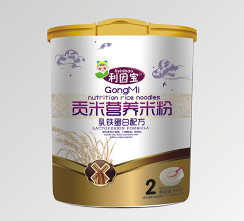 利因?qū)毴殍F蛋白貢米營(yíng)養(yǎng)米粉2段聽裝