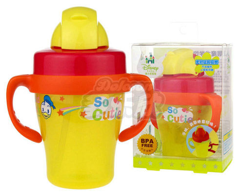 迪士尼寶寶雙層魔術(shù)學(xué)飲水杯紅色唐老鴨1
