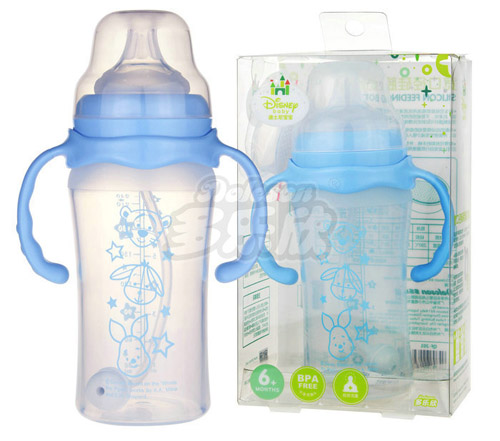 迪士尼寶寶寬口徑手柄吸管硅膠奶瓶(大號(hào))240ml