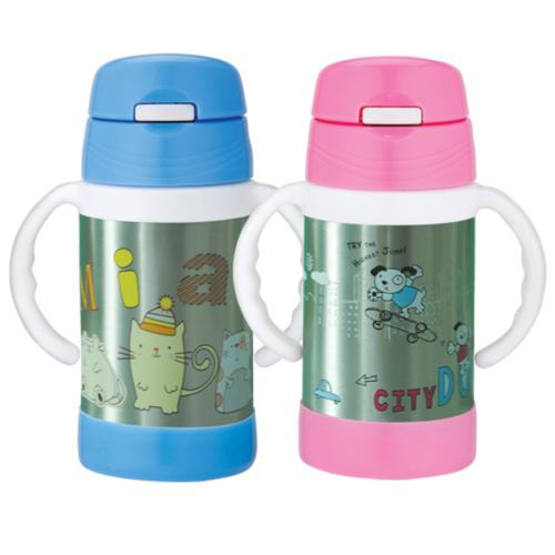 可娃兒童不銹鋼保溫保冷帶手柄水壺260ML