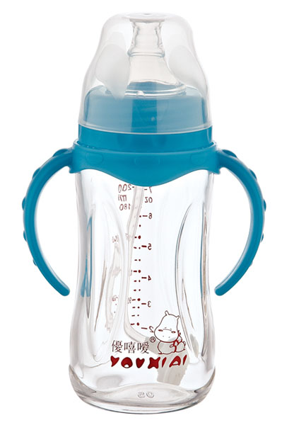 優(yōu)嘻噯全抗體玻璃自動奶瓶藍色200ml