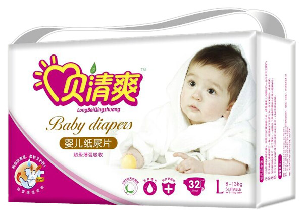 貝清爽超級(jí)薄嬰兒紙尿片L32片