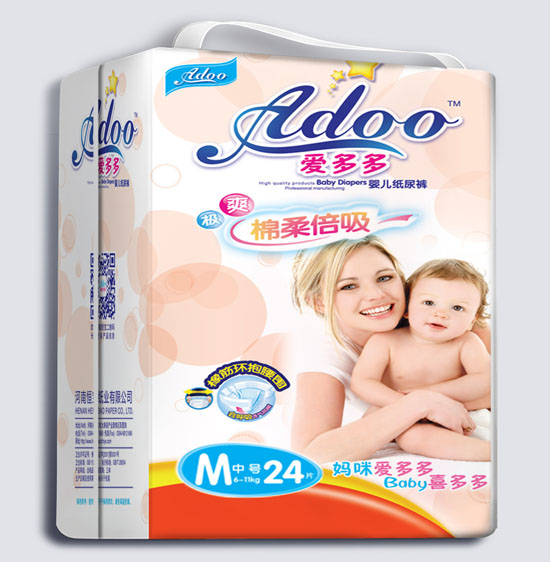 愛(ài)多多棉柔倍吸嬰兒紙尿褲M碼24片