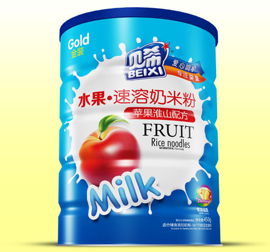 貝希蘋(píng)果淮山水果速溶奶米粉鐵聽(tīng)