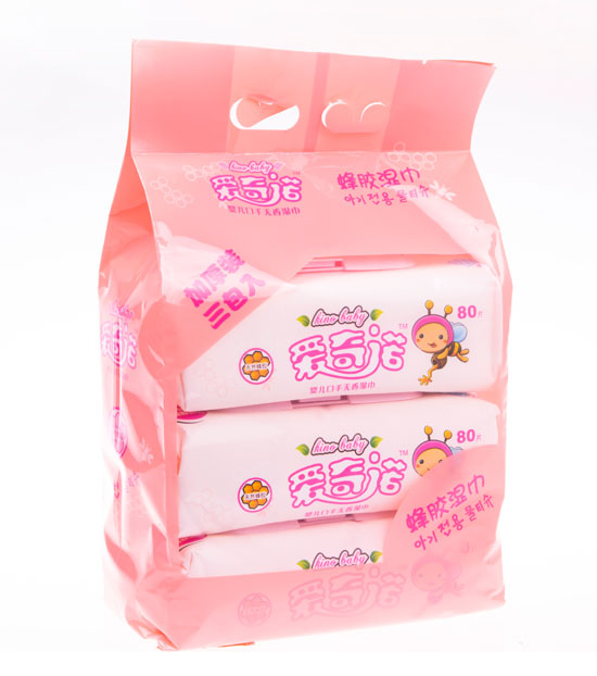 愛奇諾天然蜂膠嬰兒口手無(wú)香80片枕式加蓋三聯(lián)包(粉)
