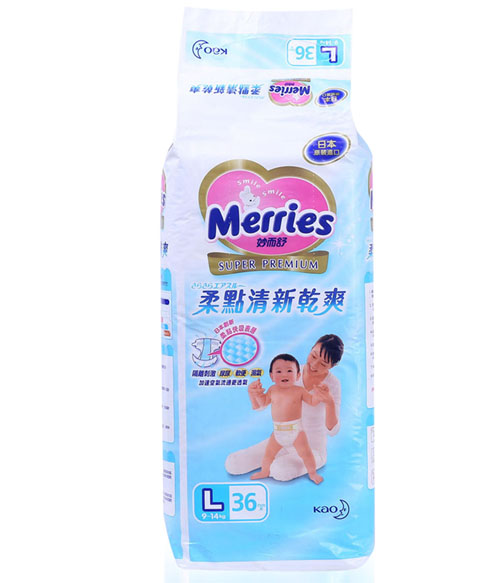 臺灣花王柔點清新干爽紙尿褲L碼36片