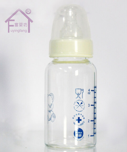 富嬰坊高硼硅標口120mL玻璃奶瓶黃色