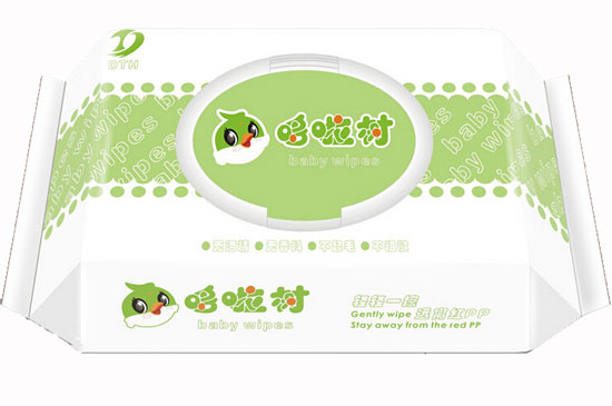 哆啦樹衛(wèi)生潔膚柔濕巾80片含蓋綠色