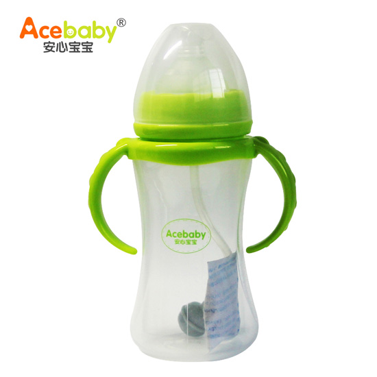 安心寶寶240ml小蠻腰PP奶瓶綠色
