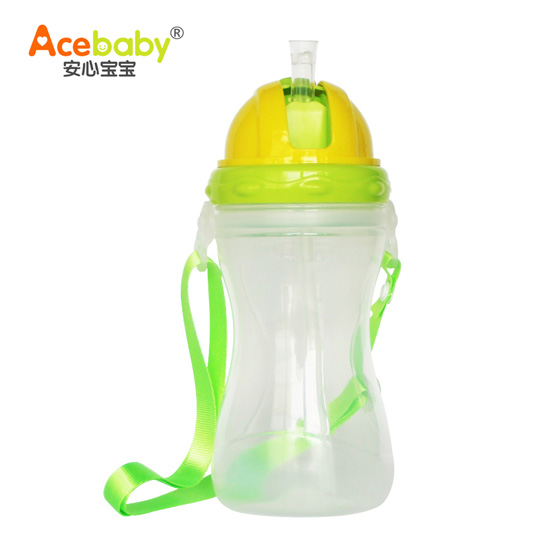 安心寶寶炫彩旅行水壺黃蓋綠邊