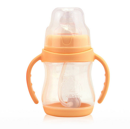 倍喜寬口弧形PP奶瓶180ML(杏色)