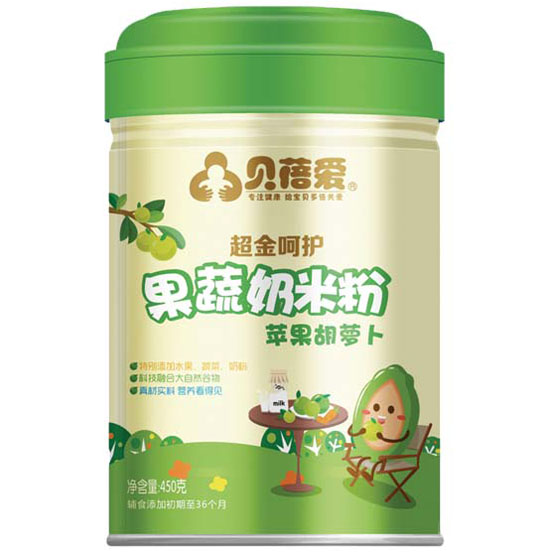 貝蓓愛(ài)果蔬奶米粉(蘋(píng)果胡蘿卜)