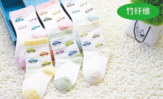金色小魚竹纖維嬰童襪(1--3歲)