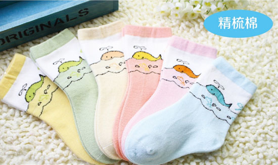 金色小魚(yú)精梳棉嬰童襪(3--5歲)