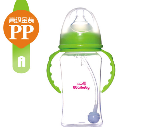 Q0愛(ài)寬口徑雙柄自動(dòng)PP奶瓶300ML1