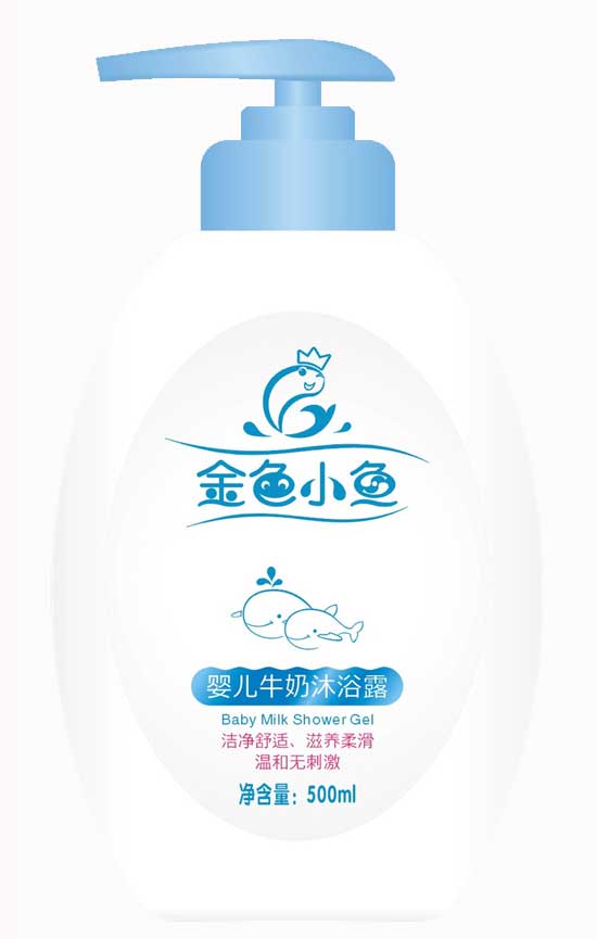 金色小魚(yú)500ml嬰兒牛奶沐浴露