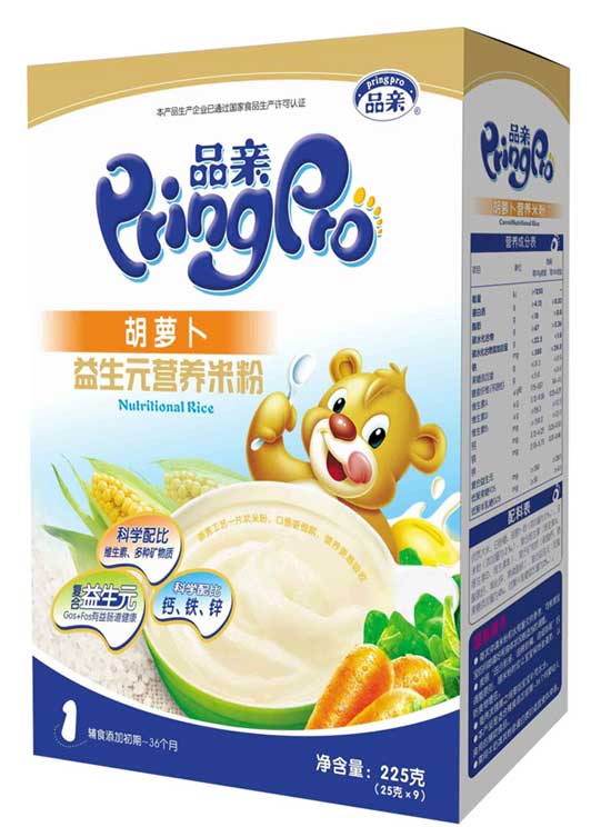 品親益生元胡蘿卜味營養(yǎng)米粉