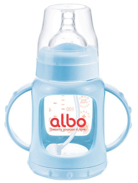 愛(ài)樂(lè)寶150ml防爆自動(dòng)玻璃奶瓶藍(lán)