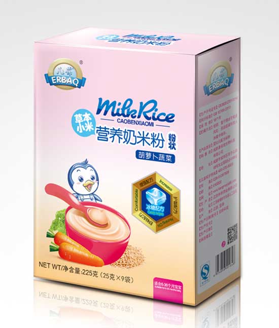 兒葆胡蘿卜蔬菜草本小米營養(yǎng)奶米粉盒裝