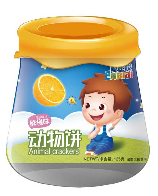 嗯比哎香橙味動物餅干罐裝