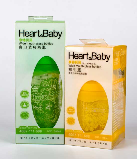 亨特貝貝寬口玻璃防摔初生瓶包裝圖