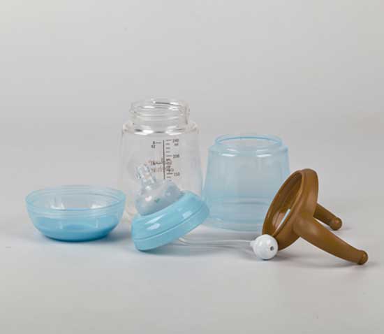 亨特貝貝防爆防摔寬口玻璃奶瓶240ml