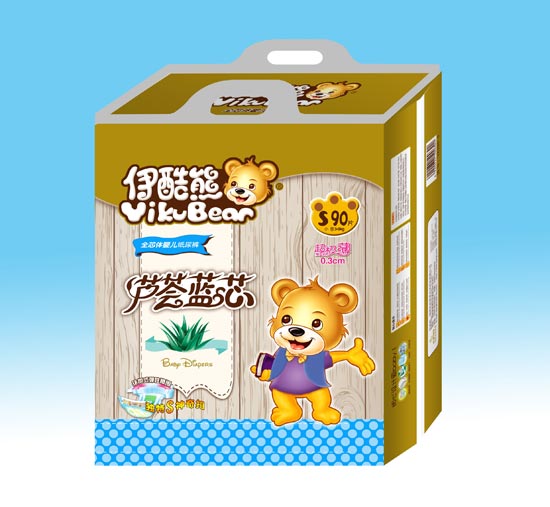 伊酷熊蘆薈藍芯紙尿褲S