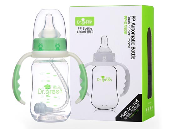 格林博士標口PP自動奶瓶120ML綠色