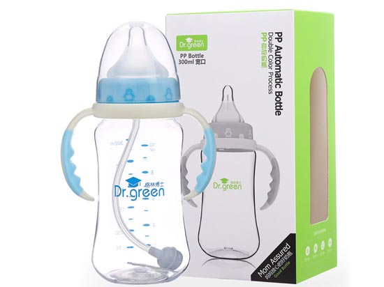 格林博士寬口PP自動(dòng)奶瓶300ML藍(lán)色