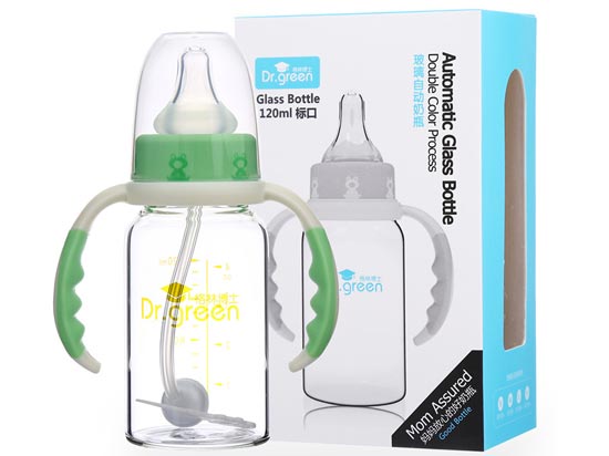 格林博士標(biāo)口自動(dòng)玻璃奶瓶120ML綠色