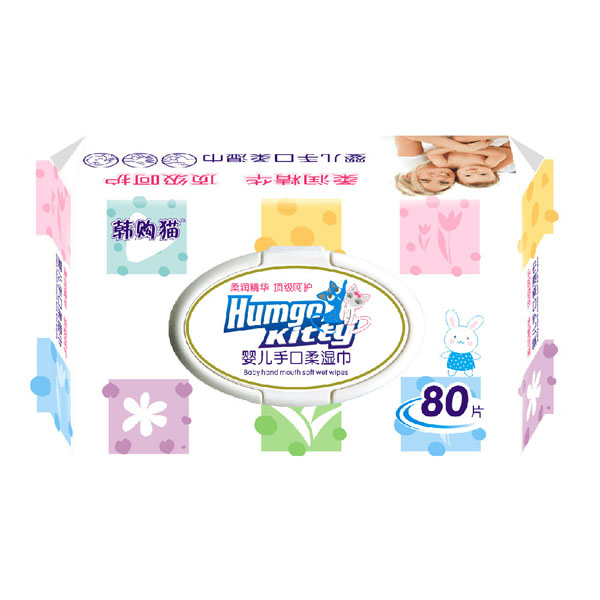 韓國(guó)小貓嬰兒手口柔濕巾