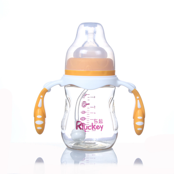 樂起寬口徑PPSU奶瓶黃色