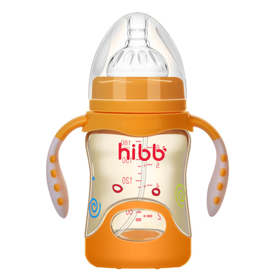 浩一貝貝防摔PPSU奶瓶黃色180ml