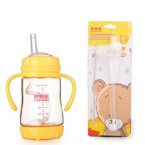 轉(zhuǎn)轉(zhuǎn)熊寬口徑奶瓶轉(zhuǎn)變學(xué)飲杯吸管組配件