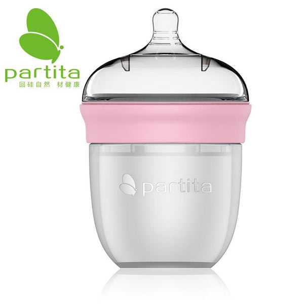 partita硅膠奶瓶粉色