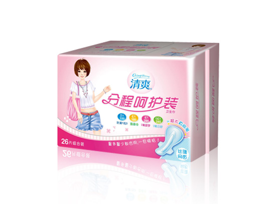 清爽U氧系列---分程呵護裝26片絲薄網面衛(wèi)生巾