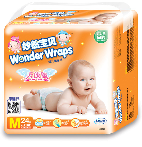 妙然寶貝天使翼嬰兒紙尿褲M碼24片
