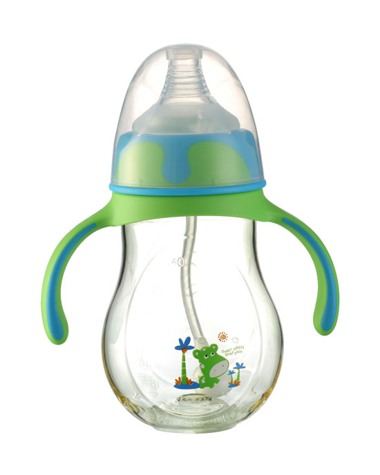 優(yōu)嘻噯黃金PA自動奶瓶240ml綠色