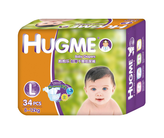 抱抱樂極薄干爽紙尿褲L碼34片