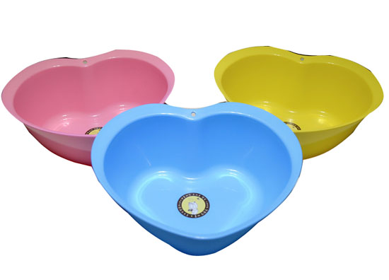 淞泰愛心型臉盆新生兒嬰兒寶寶洗臉盆腳盆糖果色