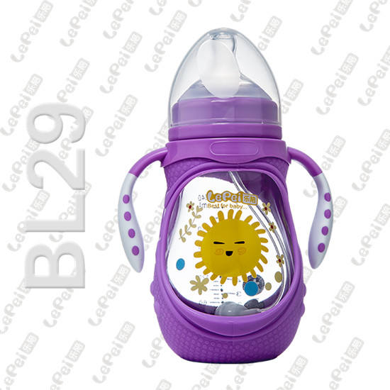 樂陪玻璃奶瓶-紫