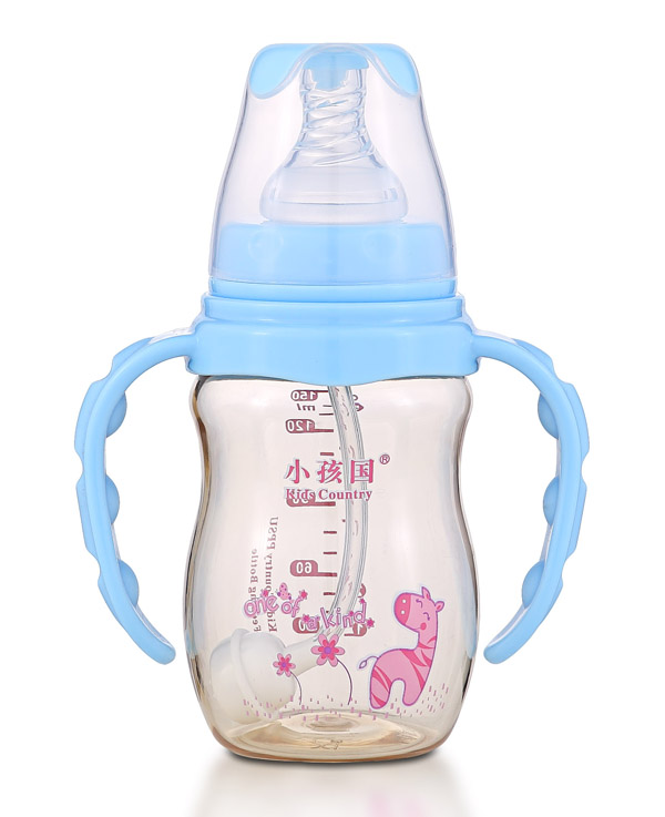 小孩國初生標(biāo)口弧形自動(dòng)PPSU奶瓶 藍(lán)色150ML