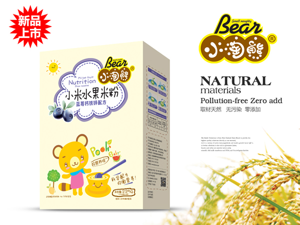 小淘熊藍莓鈣鐵鋅小米水果米粉