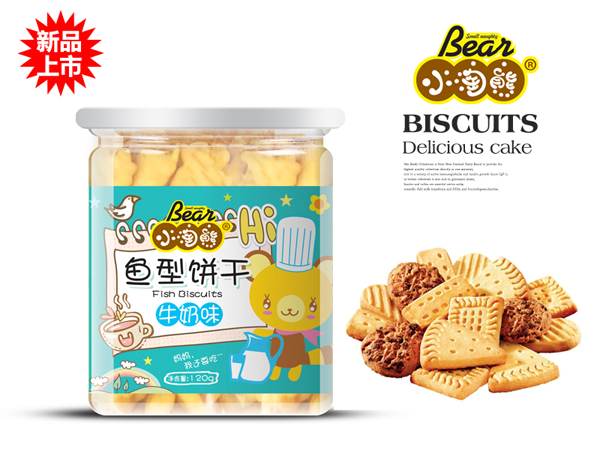 小淘熊魚(yú)型餅干-牛奶味