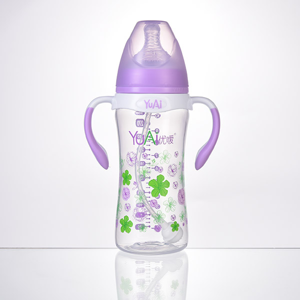 優(yōu)噯10安寬口弧線型手柄自動PP奶瓶(300ml)