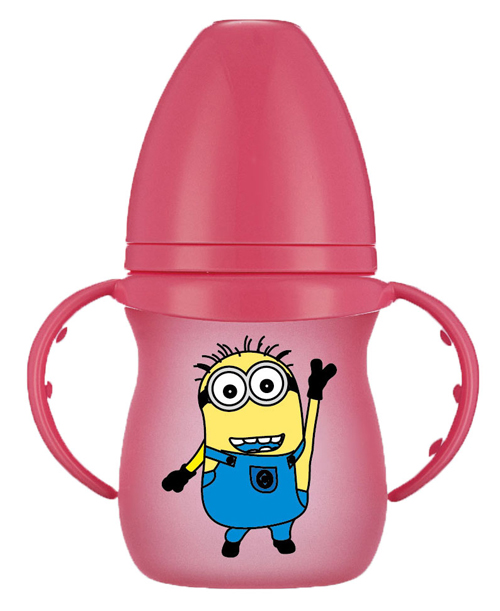 紐優(yōu)寬口包膠感溫玻璃奶瓶150m紅色