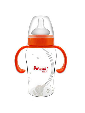 愛貝爾硅膠寬口徑防脹氣自動(dòng)大奶瓶240ML
