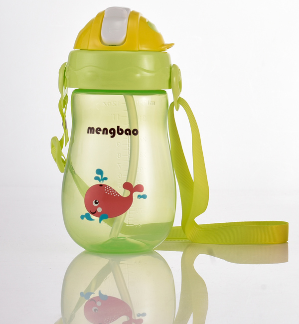 盟寶綠色有刻度水壺-小魚(yú)