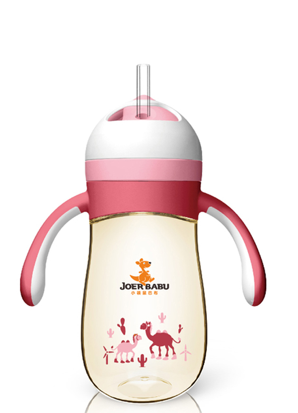 小袋鼠巴布寶寶學飲杯260ml紅色