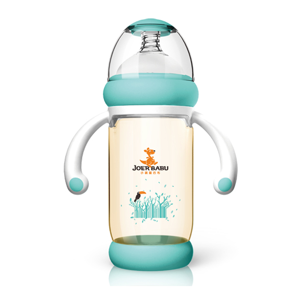 小袋鼠巴布防燙PPSU奶瓶BP-857藍(lán)色